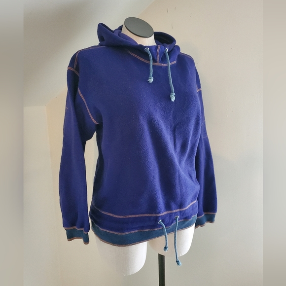 90s Y2K Vintage Unionbay Inside Out Drawstring Fleece Hoodie - Picture 1 of 8